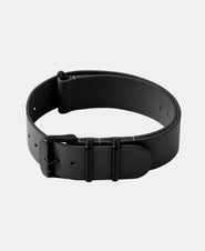 A photo shows the strap lying on a flat surface. One part has a buckle and the other part has a series of holes for an adjustable fit.