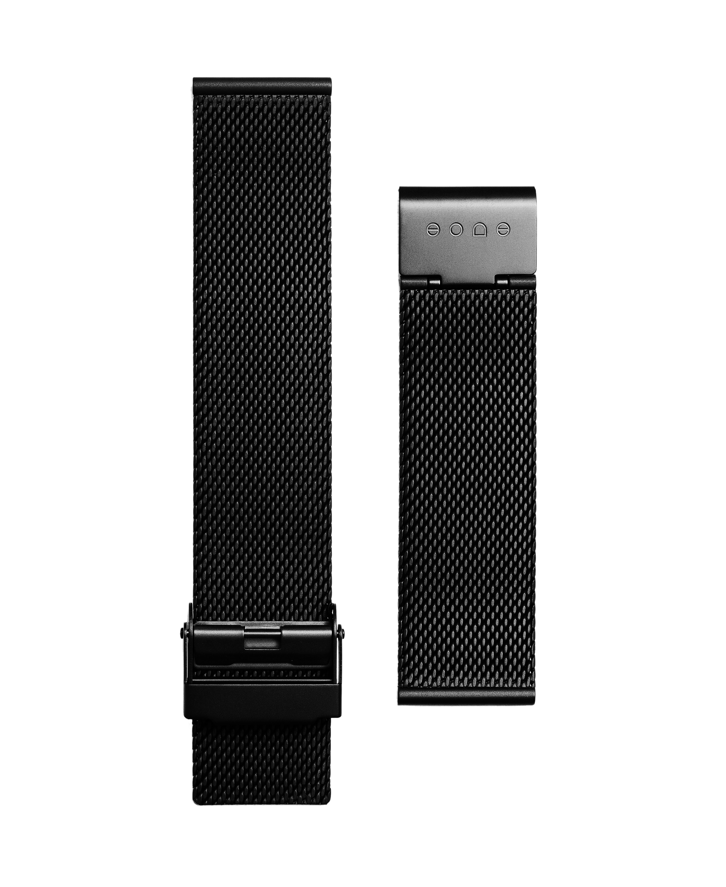 A photo shows the strap lying on a flat surface. One part has a fixed clasp and the other part has an adjustable clasp for a custom fit.